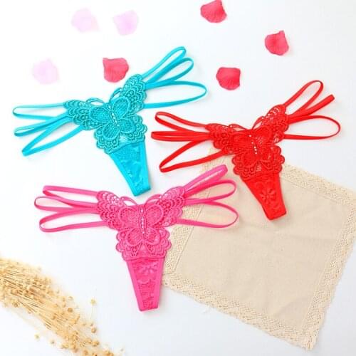 3pcs Lot Sexy Lace Transparent G Strings Thongs Women Underwear Butterfly Briefs Panties G-Strings Ropa Bragas Tangas Calcinhas