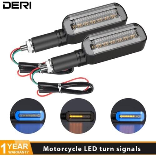 DERI Motorcycle Turn Signal Light Flashing Moto LED Indicator Day Running Light 12V Flow Effect for Suzuki Kawasaki Honda Yamaha