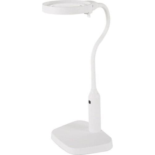 LED Illuminated Desktop Clip Dual Use Magnifying Glass Loupe 2X 5X Interchangeable lens Magnifier