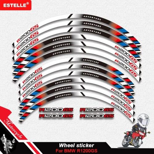 12 Strips Reflective Motorcycle decals Wheels Rim Motorbike Moto Stickers decoration Styling For BMW R 1200GS R 1200 GS