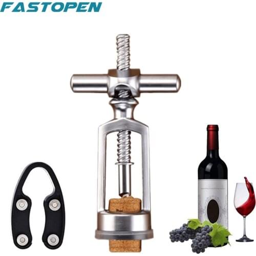 Wine Screw Corkscrew Portable Wine Bottle Opener with Foil Cutter Set Creative Zinc Alloy Cork Tool Bar Accessories for Home Use