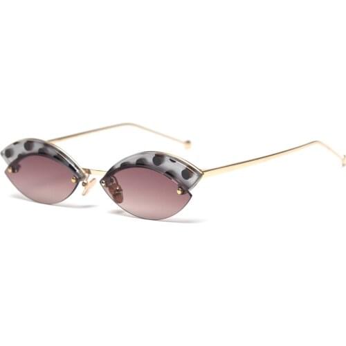 Veshion Semi-rimless Women Retro Sunglasses Cat Eye Vintage Half Frame Party Small Sun Glasses Female Metal Funny Accessories