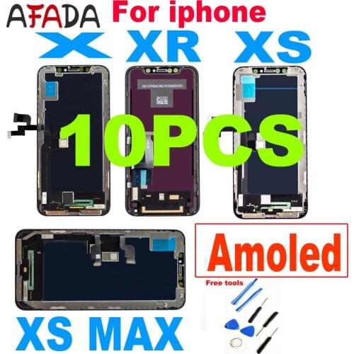 10PCS Amoled LCD For iPhone X XR XS MAX LCD Display Touch Screen Digitizer Assembly Replacement For iPhone XS LCD Replacement