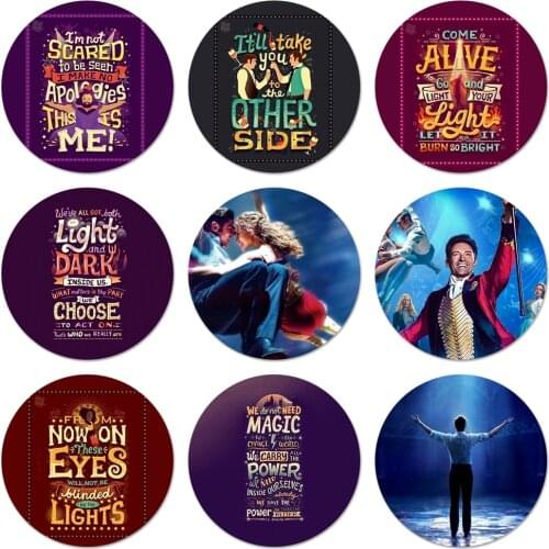 58mm The Greatest Showman Icons Pins Badge Decoration Brooches Metal Badges For Backpack Decoration