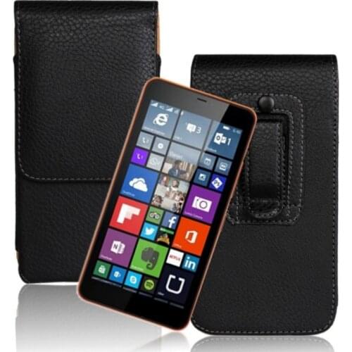 1PCS Fashion Vertical Style Black Lichee Pattern Pouch Case for Nokia Microsoft Lumia 640 Phone Bags