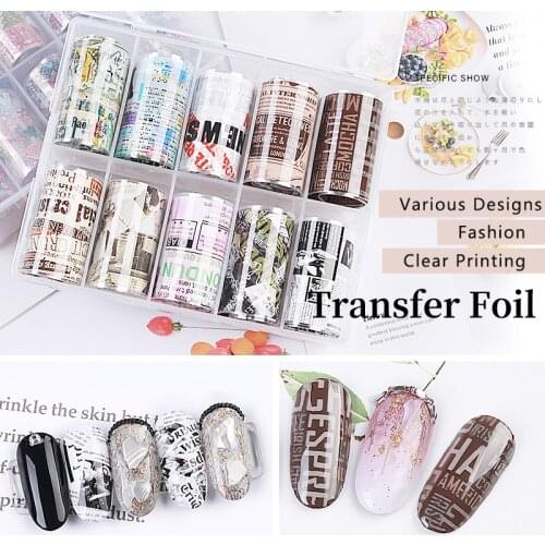 2.5*50cm Mixed Colors Nail Foils Sticker Sheets Flower Sky Series Foils Paper Roll Nail Art Transfer Decal Nail Tips Accessories