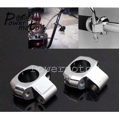 2X 1" Handlebar Mirror Mount Clamp 25mm Side Mirrors Relocation Holder for Harley Softail Touring Sportster XL XS650 Cafe Racer