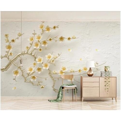 3d wall murals wallpaper for living room Fresh lemon yellow flower tv background home decor photo wallpaper for walls 3 d