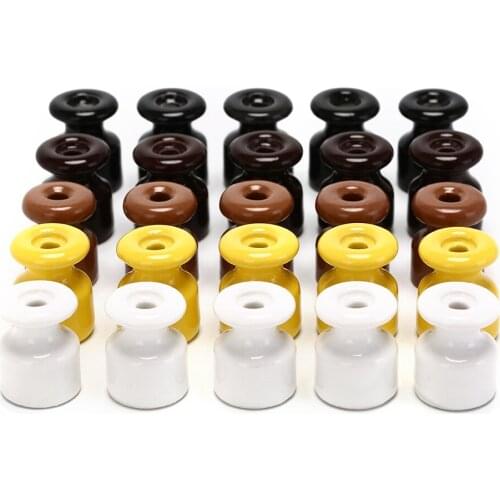 5pcs/lot for Wall Wiring High Frequency 5 Colors Electric Porcelain Ceramic Insulator Hot Sale