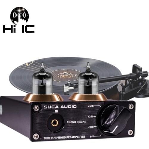 6J2 Vacuum Tube MM Phono Turntable Preamplifier HiFi Audio Stereo Phonograph Preamp Amplifier Vinyl Record Player For Home