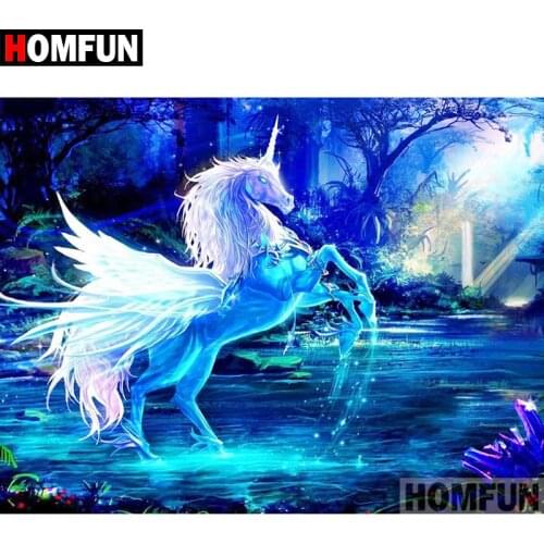 HOMFUN 5D DIY Diamond Painting Full Square/Round Drill "Cartoon unicorn" 3D Embroidery Cross Stitch gift Home Decor A06011