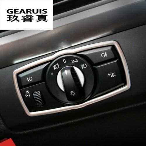 Car Styling Headlight Switch Buttons decoration Covers Interior Stickers for BMW X5 X6 E70 E71 stainless steel Auto accessories
