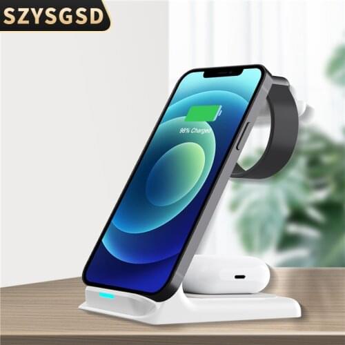 3in1 Wireless Charger Station Qi Fast Charging Stand for iPhone 12 11 X XS XR XS Max X 8 For Apple Watch 6 5 4 3 2 Airpods Pro