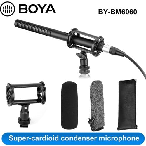 BOYA BY-BM6060 Professional Shotgun Microphone Super-Cardioid Condenser Mic for Canon Nikon Sony Panasonic Video DSLR Camcorder
