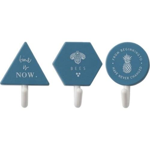 3 Pcs Household Strong Adhesive Hook Seamless Paste Hole-free Hook Behind the Door Suction Wall Waterproof and