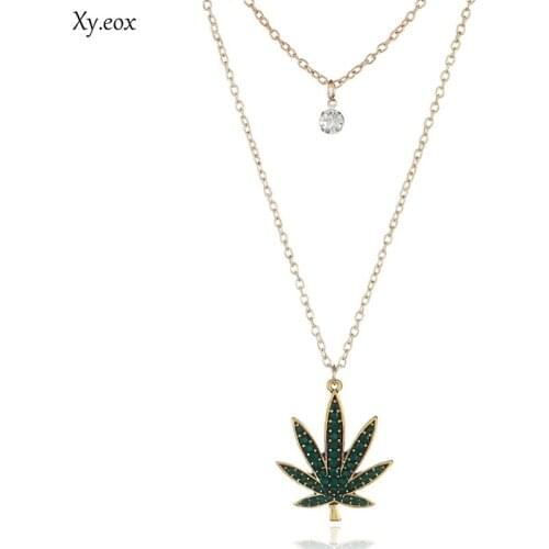 Korean Fashion Accessories Sweater Chain Necklace Female Autumn And Winter Long Paragraph Maple Wild Ornaments Tassel Pendant