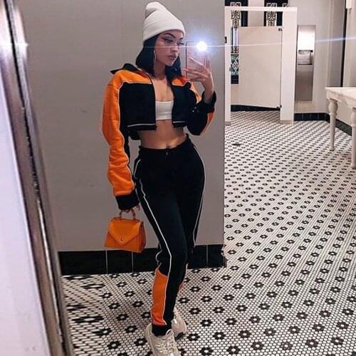 Streetwear Casual Two Piece Set Women Long Sleeve Bomber Jacket and Sweatpants Turtleneck Joggers Tracksuit Women Sweat Suits