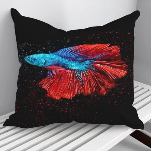 Beauty Betta Fish Pattern Throw Pillows Cushion Cover On Sofa Home Decor 45*45cm 40*40cm Gift Pillowcase Cojines Dropshipping