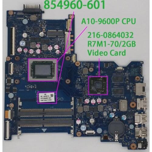 854960-601 854960-001 BDL51 LA-D713P w R7M1-70/2GB GPU w A10-9600P CPU for HP NoteBook 15-BA Series PC Laptop Motherboard