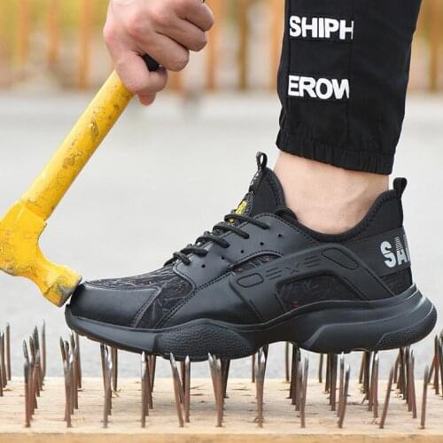 Men Shoes Labor Protection Shoe Steel Head Anti-piercing Wear Soft-soled Safty Shoe Construction Work Shoe Outdoor Hiking Shoes