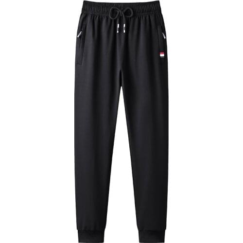 Mens Sweatpants Sportswear Elastic Waist Casual Cotton Track Pants Stretch Trousers Male Black Joggers Plus Size Large 5XL 8XL