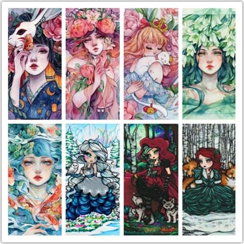 Pour glue DIY diamond painting kit embroidery diamond cartoon fairy flower full circle diamond needle embroidery mosaic painting