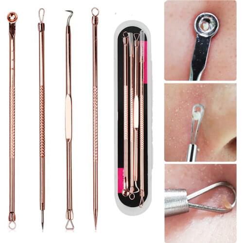 4 5 Pcs Stainless Steel Blackhead Remover Tool Kit Face Massage Whitehead Pimple Spot Comedone Acne Extractor Face Massager