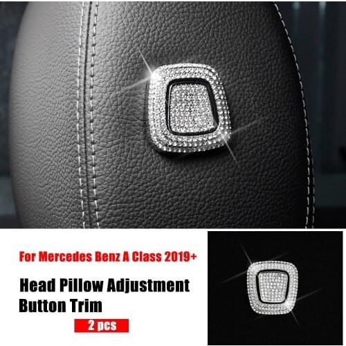 For Mercedes Benz A Class W177 2019-2021 A180 A200 A220 A250 A35 AMG Head Pillow Adjust Switch Button Diamond Trim Crystal Cover
