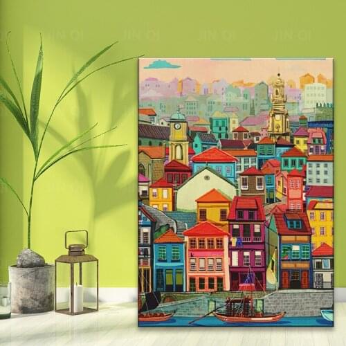 Porto Art Canvas Poster Home Decoration Painting Art Frame