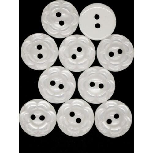 50PCs Resin Buttons 2 holes Pearl Round Flower Button Scrapbooking Sewing Accessories Craft Bottoni Botoes JS9033 15mm 12.5mm