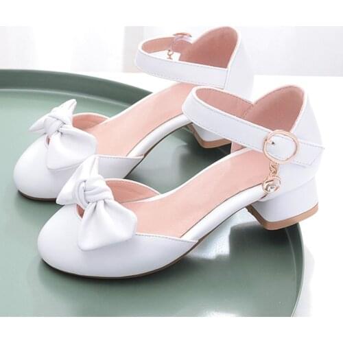 Spring and Autumn Summer Girls Sandals Children Princess High Heel Shoes With Bows For Kid Sandals High-heeled Shoes