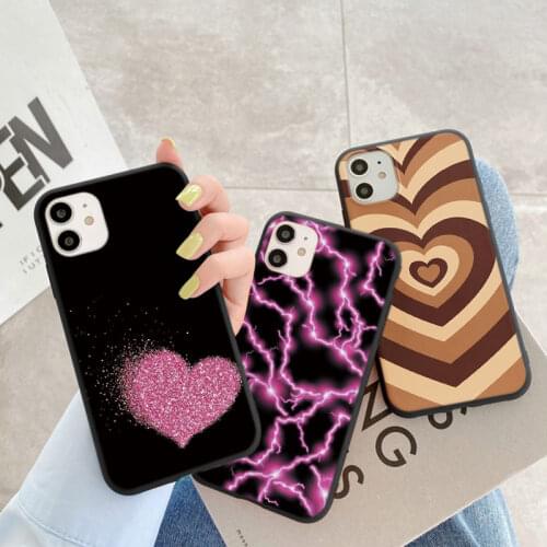 Silicone Phone Case Cover For iPhone 11Pro 7 6 6S 8 Plus 5 5S SE 2020 X XS XR 11 12 Mini Pro Max SE2 Love Heart TPU Coque Shell