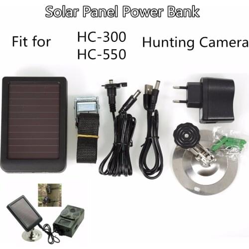 Suntekcam HC300M HC350M HC550M HC550G HC700G Panel de energía Solar externo cargador para trampas de foto de cámara de caza fuen