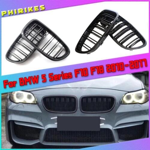 Front Kidney Grilles Gloss Black For BMW F18 F10 F11 5 Series 2010 2011 2012 2013 2014 2015 2016 Replacement Racing Grilles