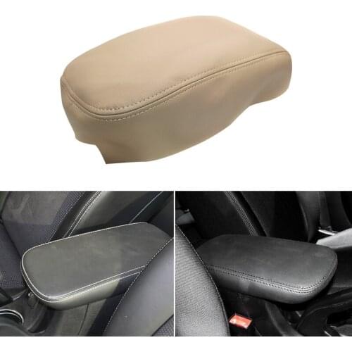 Car-styling Microfiber Leather Interior Center Control Lid Armrest Box Cover Trim For Chrysler 200 2011 2012 2013 2014 Beige