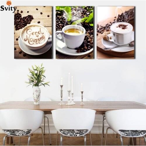 SVITY Nordic Modular Canvas Painting Coffee Wall Art Print Poster For Living Room Restaurant Decor Home Kitchen Decor Picture