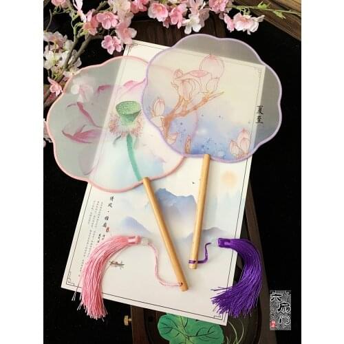Waaiers hand Fan Antique Transparent Circular Dance Hanfu Gift Fan eventail a main vintage bambu wedding favors and gifts