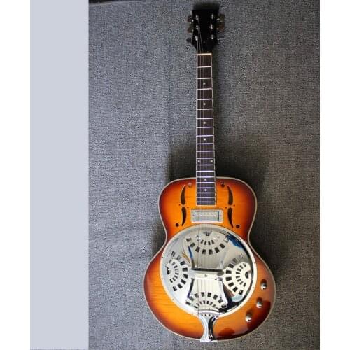Weifang Rebon resonator Acoustic guitar in Tea Sunburst colour
