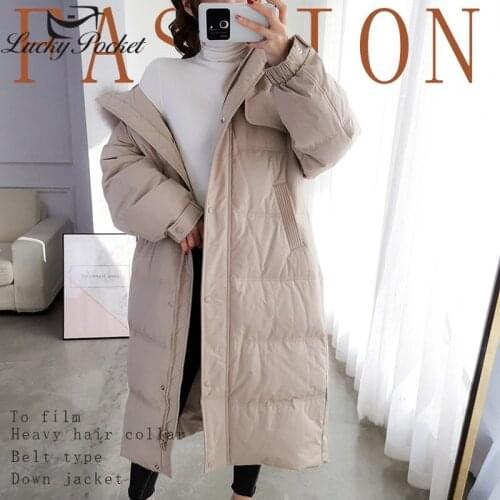 Women Winter Fashion New Thick Warm Hooded Large Real Fur Collar Down Jacket Female Slim Casual Parkas Ladies Brand Coats ML220