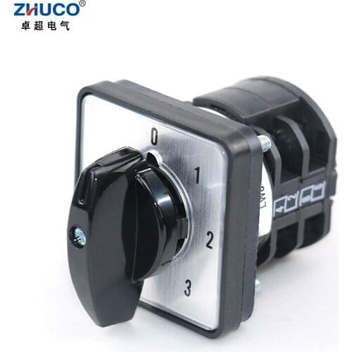 ZHUCO LW8D-10/0-3.2 Two Phases Four Positions 10A 660V Cam Power Knob Selection Changeover Switch Reversing Rotary Switch