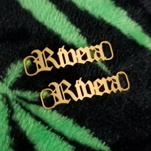 Gold Shoe Decorations Custom Jewelry Personalized Name Shoe-buckle Stainless Steel Shoe Fastener Nameplate Shoe Tag Women Men