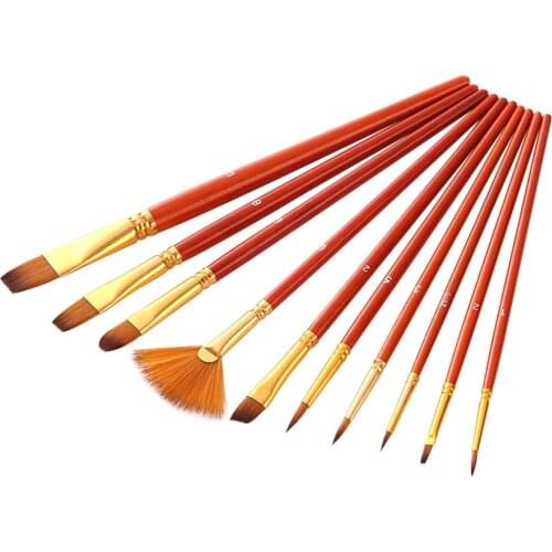 10pcs Paint Brushes Set Professional Artist For Acrylic Oil Painting Paint Brushes For Watercolor Pinceles Acuarela Art Supplies