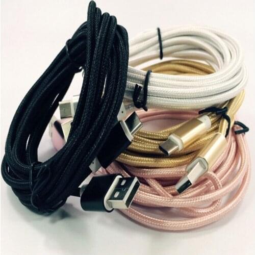 100pcs/lot 1m 1.5m Fast Charging Braided usb 3.1 Type C usb Data charger Cable for Samsung Galaxy s8 s9