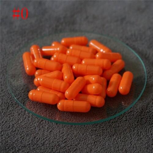 1000/2000/3000/5000/10000pcs 0# Orange joined or separated capsules hollow gelatin capsules Empty High quality Capsules