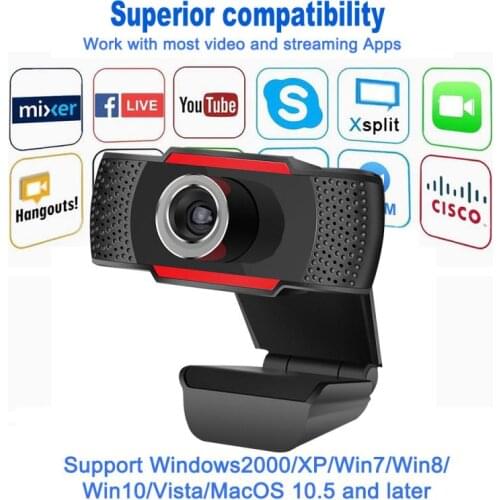 1080p 720p HD Webcam with Mic Rotatable PC Desktop Web Camera Cam Mini Computer Web Camera Cam Video Recording Work In Stock