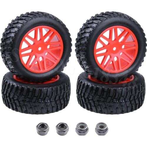 4Pcs 2.2 inch RC Short Course Truck Tires & Wheel Rims 12mm Hub Hex For 1/10 HSP Rally Racing DESTRIER Redcat Vortex SS