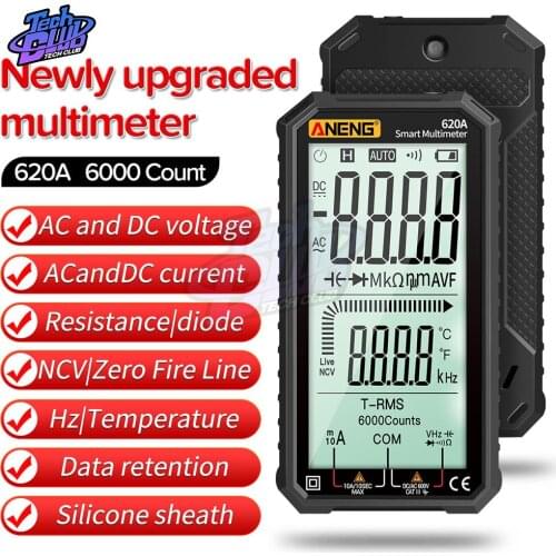 620A Digital Smart Multimeter Transistor Testers 6000 Counts True RMS Auto Electrical Capacitance Meter Temp Resistance