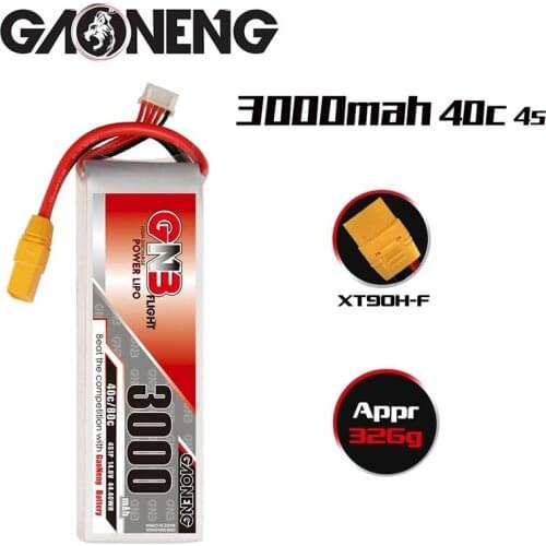 1/2Pcs Gaoneng GNB 4S 14.8v 3000mAh 40C/80C HV Lipo Battery With T/XT60/XT90 Plug For RC Quadcopter FPV Racing Drone Battery