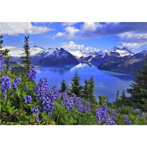 5D DIY Diamond Painting Lavender landscape Full Square/Round Mosaic Rhinestone Diamond Embroidery picture home decoration FG1665