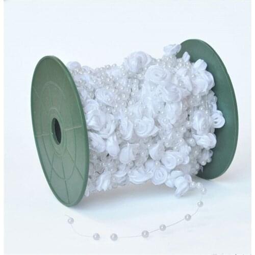 Free Shipping 3 Meters Fishing Line Artificial Pearl flower Beads Chain Garland Flowers Wedding Party Decoration Products Supply